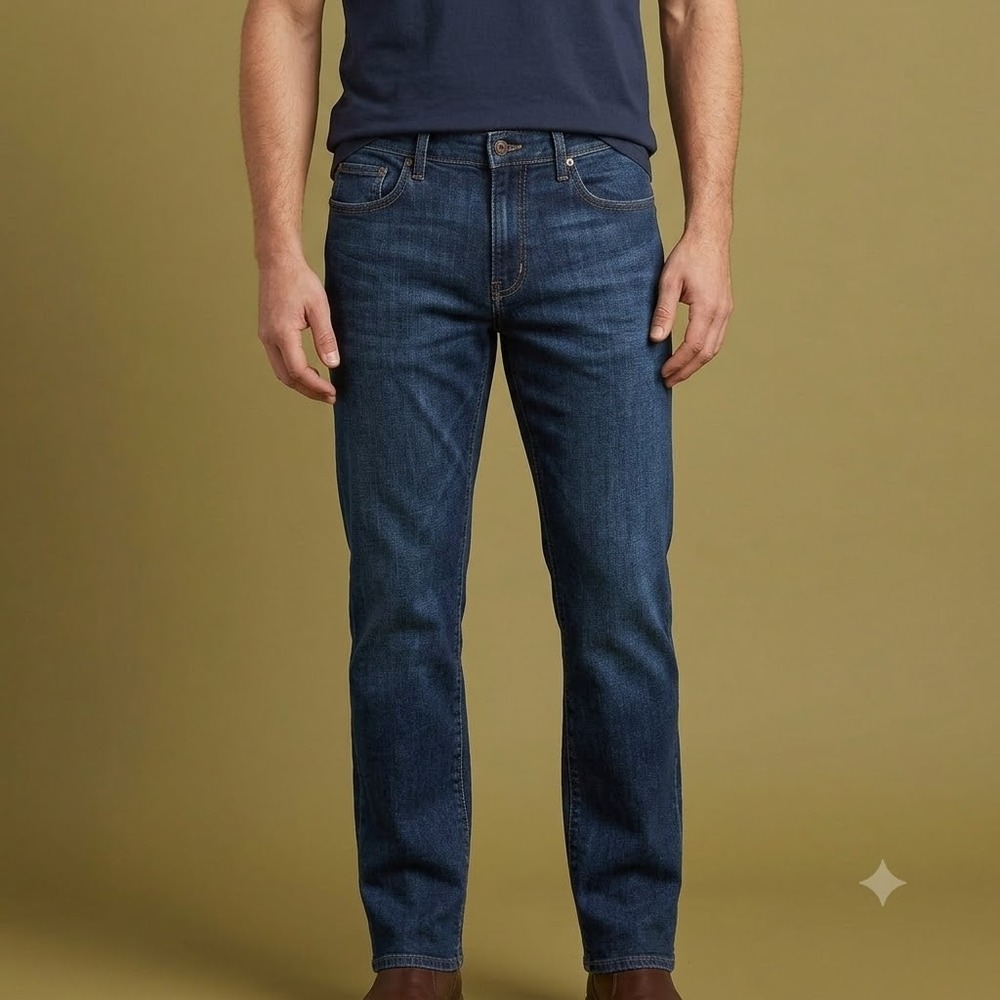 Cremieux Premium Denim Men's 38x34 Straight Fit Jeans Dark Wash Stretch Blue EUC